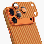 Противоударное стекло для камеры KEEPHONE KEVILAR LENS для iPhone 17 Pro, Coral Orange