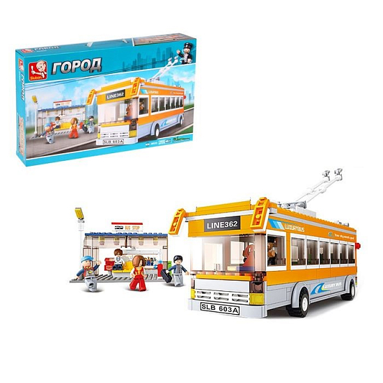 Конструктор SLUBAN Троллейбус , 465 деталей