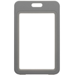 Бейдж вертикальный Calligrata, без держателя, внешний размер 110×70 мм, внутренний размер 85×54 мм, пластик, софтач, серый