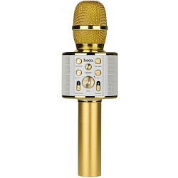 Микрофон КАРАОКЕ БП HOCO Cool sound, BK3 золотой, мятая упаковка