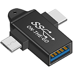 Переходник OTG Dream Z33 Type-C/microUSB черный техпак (181273)