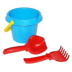 Песочный набор "Малыш" 3 пр. (ведро 0,85 л) (в сетке) У534
