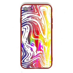 Задняя накладка NONAME для iPhone 7/8/SE(2020) разводы,под стекло,красный