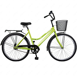 Велосипед TORRENT Olympia Зеленый (рама сталь 18,5", жен., дорожный, 1скорость, колеса 26 д., корзина) (26" / 18,5")