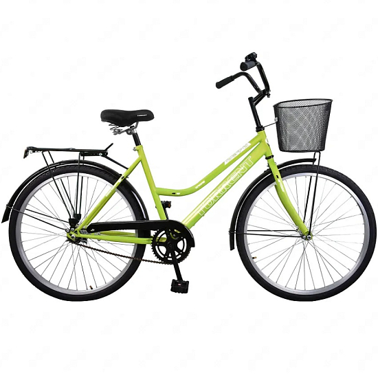 Велосипед TORRENT Olympia Зеленый (рама сталь 18,5", жен., дорожный, 1скорость, колеса 26 д., корзина) (26" / 18,5")
