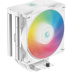 Кулер для процессора DEEPCOOL AG400 DIGITAL WH ARGB LGA1700/1200/115X/AM5/AM4 (9шт/кор, TDP 220W, PWM, ARGB Fan 120mm, 4 тепл. трубки, белый) RET