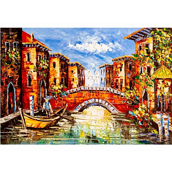 Алмаз мозаика Венеция осенним днём 30х40 см,с подр., с полн. заполн. (26 цв.)