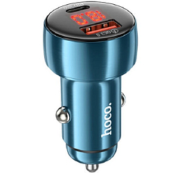 Авто ЗУ 1USB/1Type-C HOCO Z50, Leader, синий, Type-Type-C, 48Вт
