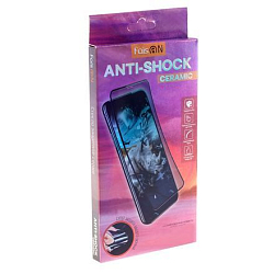 Противоударное стекло FAISON для iPhone 6/6S Plus (5.5), Anti-shock Ceramics Matte, матовое, черное, полный клей