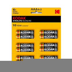 Элемент питания KODAK LR03 XTRALIFE 6*BL-2 [KAAA-2x6 perf] (144/576/43200)