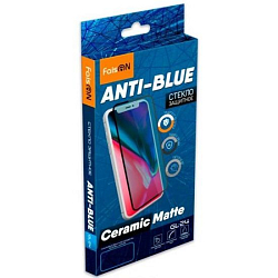 Противоударное стекло 2.5D FAISON для SAMSUNG Galaxy A71/A81/Note10 Lite, Ceramic, Anti-Blue, черное, матовое, полный клей