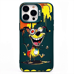 Задняя накладка SC335 для iPhone 14 Pro Max  (собака) (dark green)