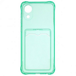 Задняя накладка ZIBELINO Silicone Card Holder Case для Samsung Galaxy A03 Core (мятный) защита камеры