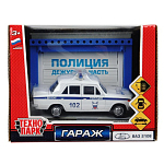 Модель пластик ГАРАЖ ПОЛИЦИЯ 20,5 см, ваз 2106, син, кор. Технопарк 390955