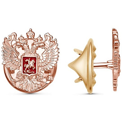 Значок "Герб РФ" Георгий Победоносец, малый, розовое золочение