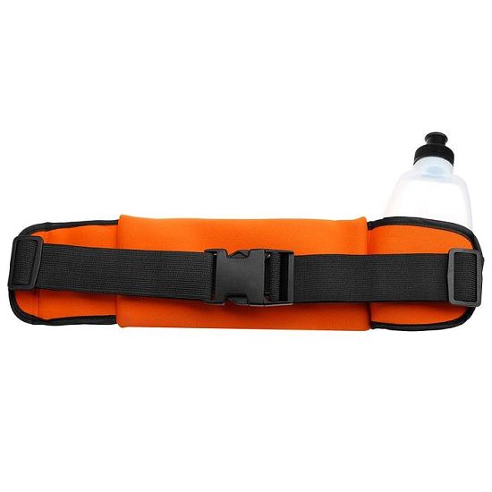 Сумка спортивная на пояс 45х9 см с бутылкой 15х8х3 см, 2 кармана, цвет оранжевый   4135232