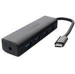 USB Type-C Хаб GEMBIRD UHB-C364, 4 порта, Type-C, с доп питанием