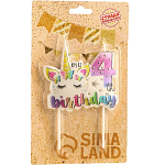 Свеча в торт "My Birthday", цифра "4"