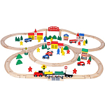 Деревянная дорога 100 деталей