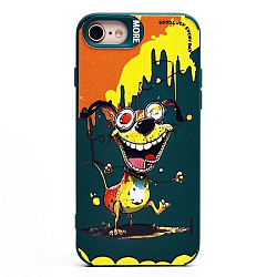 Задняя накладка SC335 для iPhone 7/8/SE 2022  (собака) (dark green)