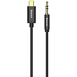 Кабель Jack 3.5 <--> Type-C  1.2м BASEUS (CAM01-01) черный