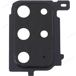 Стекло задней камеры для Samsung G985 Galaxy S20+ (в рамке) черный