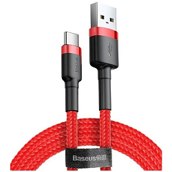 Кабель USB <--> Type-C  2.0м BASEUS Cafule красный (CATKLF-C09)