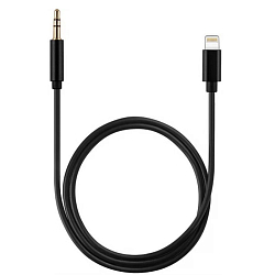 Кабель Jack 3.5 >--> Lightning 1.0м GFUZ  AUX37  чёрный