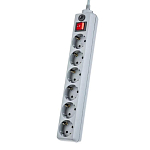 Сетевой фильтр  5.0м PERFEO POWER+ 6 розеток, серый (PF-PP-6/5,0-G)