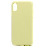 Силиконовый чехол SILICONE CASE для iPhone XR (051) светло желтый(полная защита)