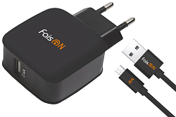 Сетевое ЗУ 1USB 2.4A FAISON EX-Z-616, SONDER microUSB, черный, QC3.0