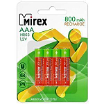 Аккумулятор MIREX R03 800mAh BL-4, Recharge (4/40/200)