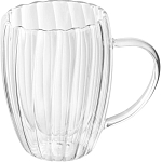 Кружка MALLONY Aroma Riviera из рельефного стекла, 350 мл, с двойными стенками арт.108124