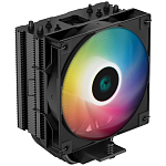 Кулер для процессора DEEPCOOL AG400 DIGITAL BK ARGB LGA1700/1200/115X/AM5/AM4 (9шт/кор, TDP 220W, PWM, ARGB Fan 120mm, 4 тепл. трубки, черный) RET