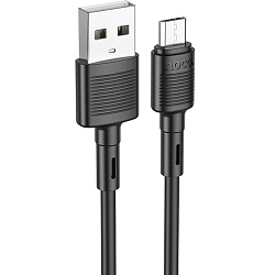 Кабель USB <--> microUSB  1.0м HOCO X83 Victory, чёрный