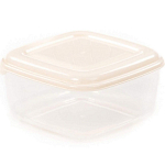 Контейнер Dolcezza №36 квадратная с крышкой, 0,9л (прозрачный, крышка кремовая)