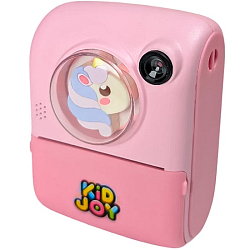 Детская камера c печатью фотографий Kid Joy Print Cam, 2.0'' HD экран, (KDJ-P27) розовая с единорогом