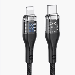 Кабель Lightning <--> Type-C  1.2м HOCO U115 Discovery Edition, черный, PD 20Вт
