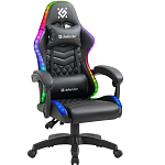 Кресло игровое DEFENDER Core черный,RGB,класс 4,PU