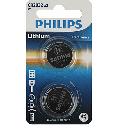 Элемент питания PHILIPS CR2032 BL-2 (2/40/400/56000)
