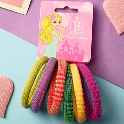 Резинка для волос "Спорт" (набор 6 шт) модерн люкс яркий, 3 см, микс 9298979