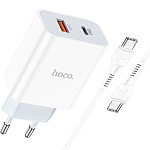 Сетевое ЗУ 1USB/1Type-C HOCO C97A, белый, PD20W + QC3.0