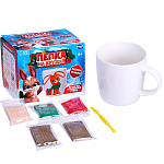 Декор кружки полимерной глиной на новый год «Зайка с подарком» 7814007