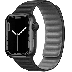Пластиковый прорезиненный ремешок с магнитной застежкой Kingxbar для Apple Watch 42/44 mm черный