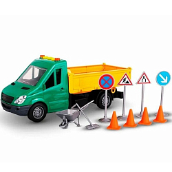 Машинка-бортовой грузовик  KID ROCKS, масштаб 1:16,со звуком и светом, инерц. мех AB-2123