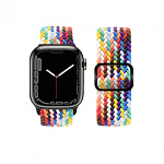 Нейлоновый ремешок HOCO WA05 Jane Eyre для APPLE Watch 42/44/45/49mm, чёрный, розовое золото, радуга