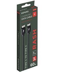 Кабель Type-C <--> Type-C  1.0м EXPLOYD EX-K-1139 RASH чёрный