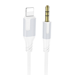 Кабель Jack 3.5 <--> Lightning  1.0м BOROFONE BL19 белый