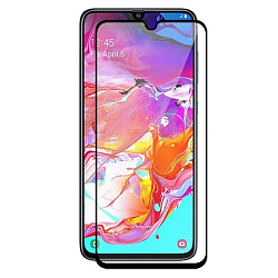 Противоударное стекло FAISON для SAMSUNG Galaxy A70, Super-D, черное, полный клей
