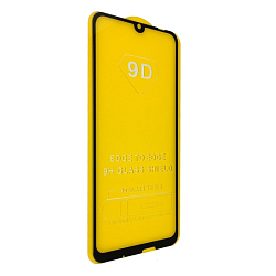 Противоударное стекло 9D NONAME для HUAWEI Y6 (2019) черное, полный клей, в техпаке